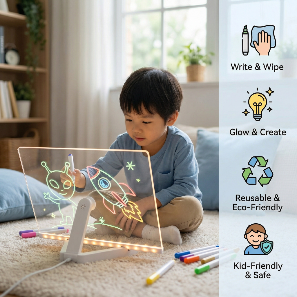 LED Writing Drawing Board for Kids