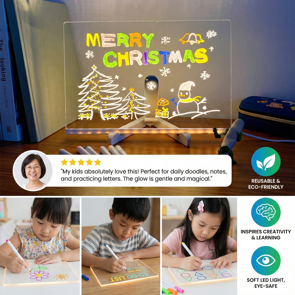 LED Writing Drawing Board for Kids